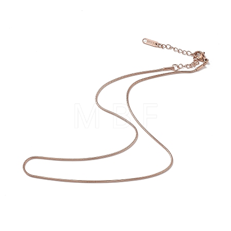 Ion Plating(IP) 304 Stainless Steel Round Snake Chain Necklace for Men Women NJEW-K245-016A-1