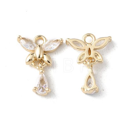 Brass Pave Cubic Zirconia Charms X-KK-G462-09KCG-1
