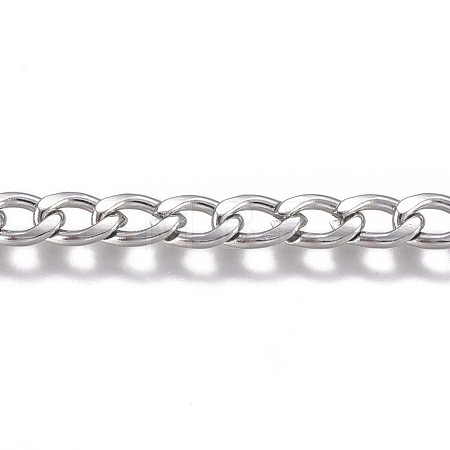 Tarnish Resistant 201 Stainless Steel Chain CHS-G017-11P-1.0mm-1