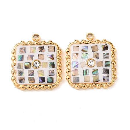 304 Stainless Steel Enamel Pendants STAS-F352-04A-01-1