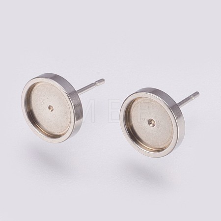Non-Tarnish 201 Stainless Steel Stud Earring Settings STAS-I088-F-02P-1