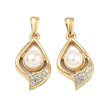 304 Stainless Steel & ABS Plastic Imitation Pearl Pendants STAS-C172-22G-1