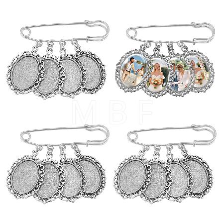 4Pcs Iron Brooches JEWB-UN00010-1