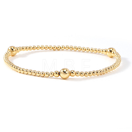 Brass & Glass Beads Stretch Bracelets LM8545-2-1