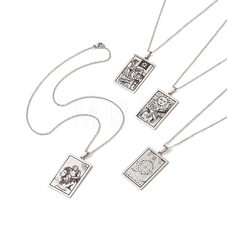 Non-Tarnish 304 Stainless Steel Cable Chain Necklaces with Lobster Claw Clasp NJEW-JN04204-1