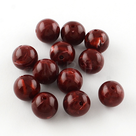 Round Imitation Gemstone Acrylic Beads OACR-R029-6mm-05-1