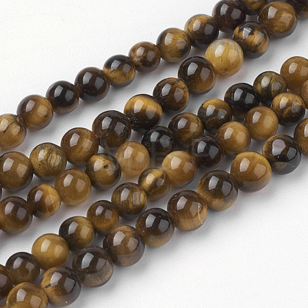 Natural Yellow Tiger Eye Bead Strands G-G735-65-4mm-AB+-1