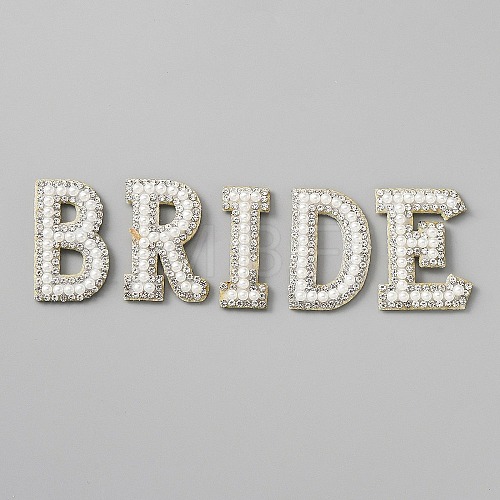 Word BRIDE Iron on Appliques PATC-WH0001-87A-1