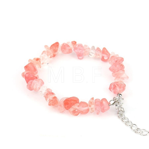 Synthetic Watermelon Stone Glass Bead Bracelets PW-WG11851-13-1