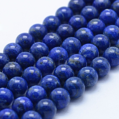 Natural Lapis Lazuli Beads Strands G-P342-01-8mm-AB-1