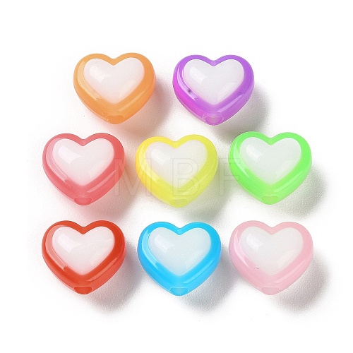 Two Tone Opaque Acrylic Beads X-SACR-I005-05B-1