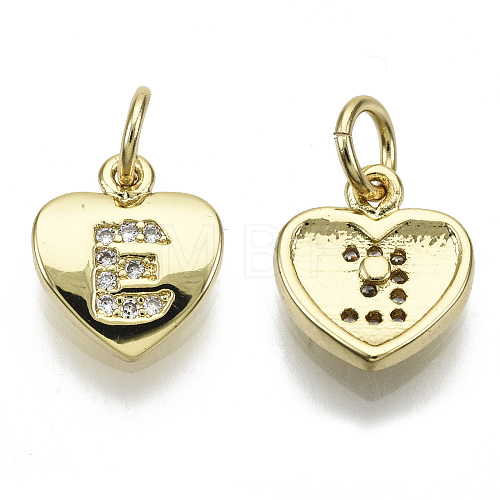 Brass Micro Pave Clear Cubic Zirconia Charms KK-N227-34E-NF-1