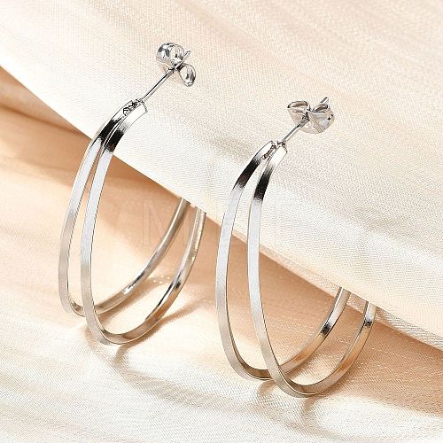 304 Stainless Steel Stud Earrings EJEW-F361-22P-1