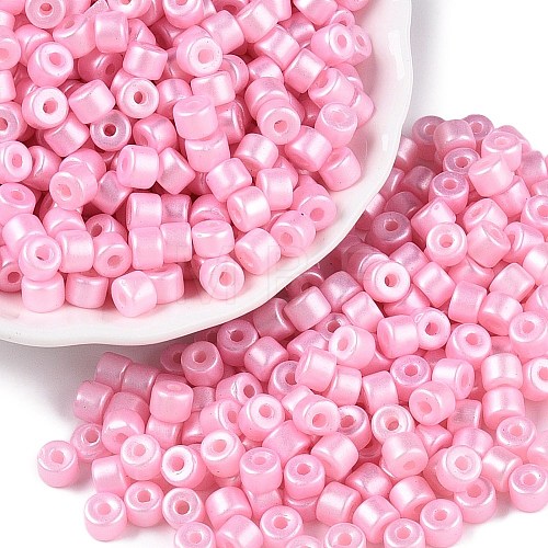 Baking Paint Pearlized Glass Seed Beads SEED-T008-03H-1