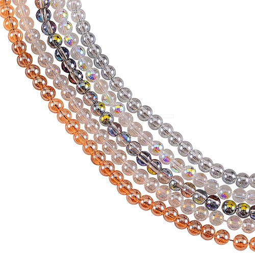 5Strands 5 Colors Electroplate Glass Beads Strands EGLA-SZ0001-16-1
