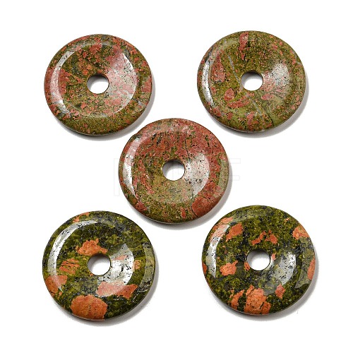 Natural Unakite Pendants G-P532-01A-18-1