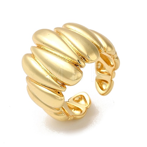 Rack Plating Brass Open Cuff Rings RJEW-K249-14G-1