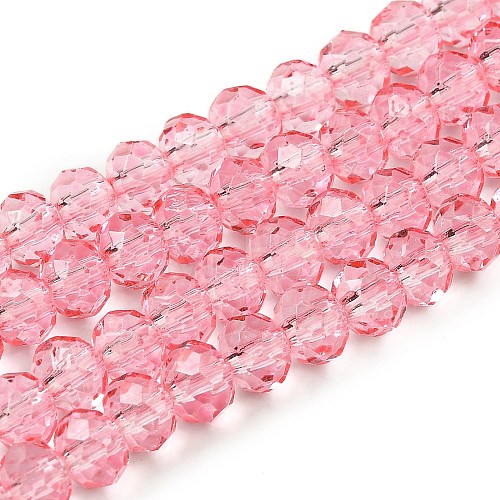 Transparent Baking Paint Glass Beads Strands DGLA-A034-T6mm-D08-1