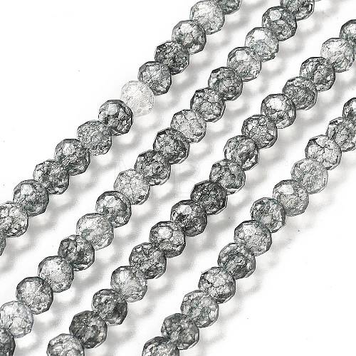 Transparent Crackle Glass Beads Strands CCG-L050-01B-06-1