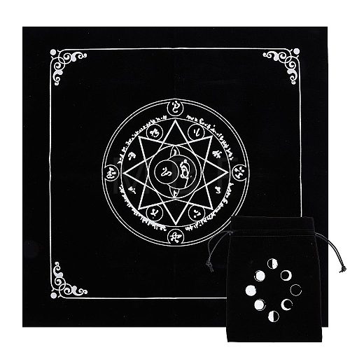 1Pc Square Velvet Tarot Tablecloth for Divination AJEW-CN0001-60B-1