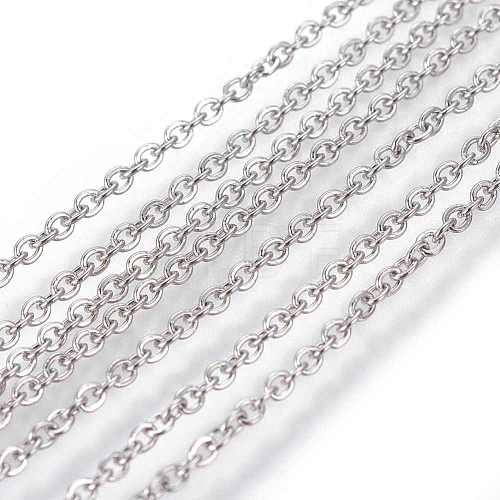 304 Stainless Steel Cable Chains X-CHS-R002-0.4mm-1