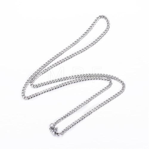 Tarnish Resistant 304 Stainless Steel Curb Chain Necklaces NJEW-P147-04P-1