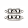 Brass Micro Pave Clear Cubic Zirconia Connector Charms with Enamel KK-E068-VB397-2-3