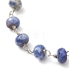 Rondelle Natural Blue Spot Jasper Links Bracelets & Necklaces Sets SJEW-JS01295-03-5