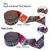 2 Rolls 2 Colors Ethnic Style Embroidery Polyester Ribbons OCOR-GA0001-14-2
