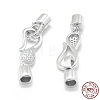 Rhodium Plated 925 Sterling Silver Fold Over Clasps STER-L055-069P-1