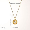 304 Stainless Steel Crystal Rhinestone Textured Geometric Pendant Necklaces for Women WG1D719-01-1