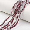 Electroplate Transparent Glass Beads Strands EGLA-A034-T10mm-M02-1