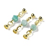 Natural Amazonite with Brass Fold Over Clasps G-G141-02G-05-1