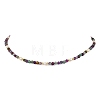 Dyed & Heated Faceted Round Natural Agate and Cultured Freshwater Pearl Beaded Necklaces for Women NJEW-JN06240-04-2