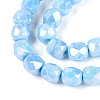 Anti-Tarnish Electroplate Glass Beads Strands GLAA-N057-6mm-01-3