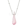 Electroplated Natural Quartz Crystal Prism Pendant Necklaces NJEW-JN05028-02-4