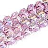 Electroplate Transparent Glass Beads Strands EGLA-N056-01A-05-1
