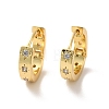 Clear Cubic Zirconia Star Hoop Earrings EJEW-K093-22G-1