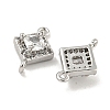Brass Pave Clear Cubic Zirconia Connector Charms KK-P275-41P-2