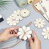 12Pcs 6 Styles Wood Braiding Disks AJEW-GA0009-99-3