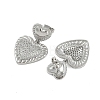 Rack Plating Brass Heart Stud Earrings for Women EJEW-D280-06P-2