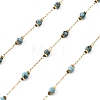 Handmade 304 Stainless Steel & Synthetic Turquoise Beaded Link Chains GL-CBA98C2-05G-1