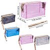 4Pcs 4 Colors Portable Plastic Laser Transparent Cosmetic Storage Bags ABAG-SZC0007-08-2