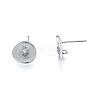 Brass Clear Cubic Zirconia Stud Earring Findings KK-G432-21P-3