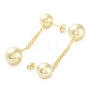 Brass Dangle Stud Earrings for Women EJEW-D088-03G-2