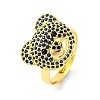 Bear Brass Micro Pave Cubic Zirconia Open Cuff Ring for Women RJEW-U003-22C-G-1