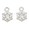Brass Micro Pave Clear Cubic Zirconia Charms CU-CBAB0CF-23S-1