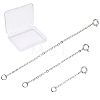 3Pcs 3 Style Rhodium Plated 925 Sterling Silver Chain Extender FIND-SC0001-61P-1