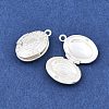 Oval Brass Locket Pendants KK-K414-12F-S-2
