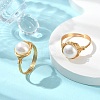 Natural Cultured Freshwater Pearl Finger Rings for Women RJEW-JR01029-1